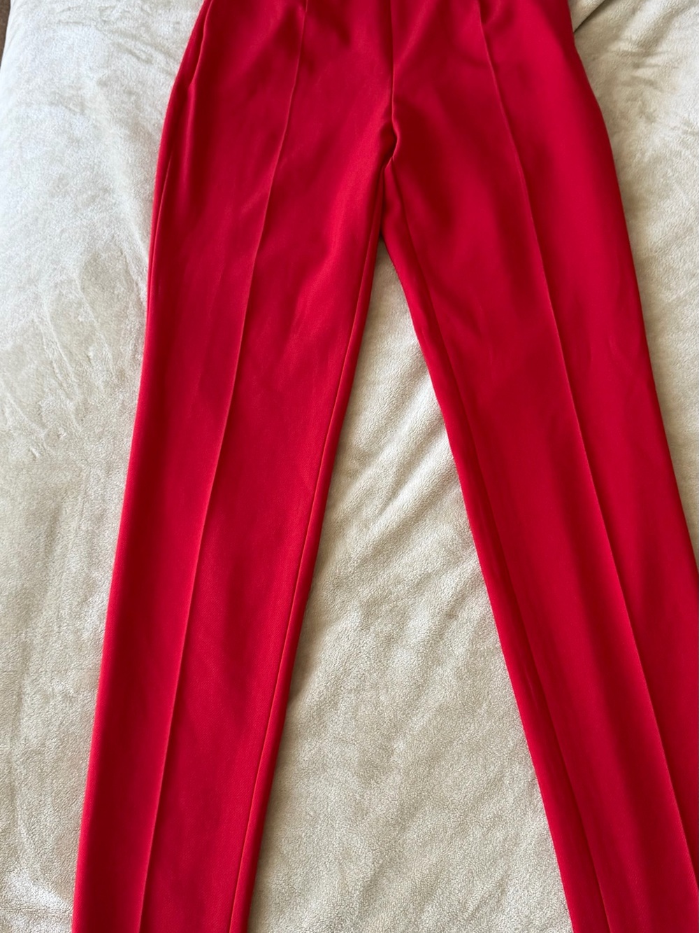 Zara Bright Red stretchy Tailored Trousers